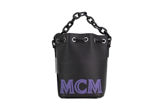 MCM+Men%27s+Color+Splash+Logo+Backpack+Black+Purple+Green for sale online